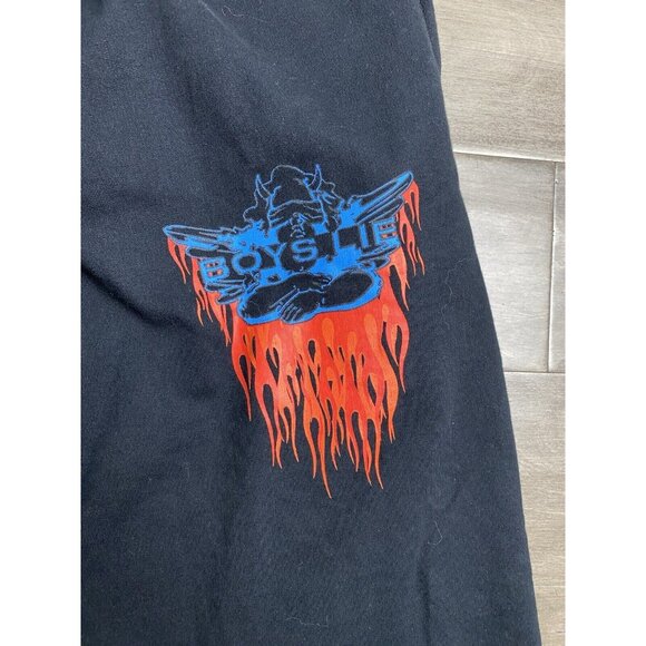 Boys Lie Black Joggers with Blue and Red Flame Design - Picture 11 of 12